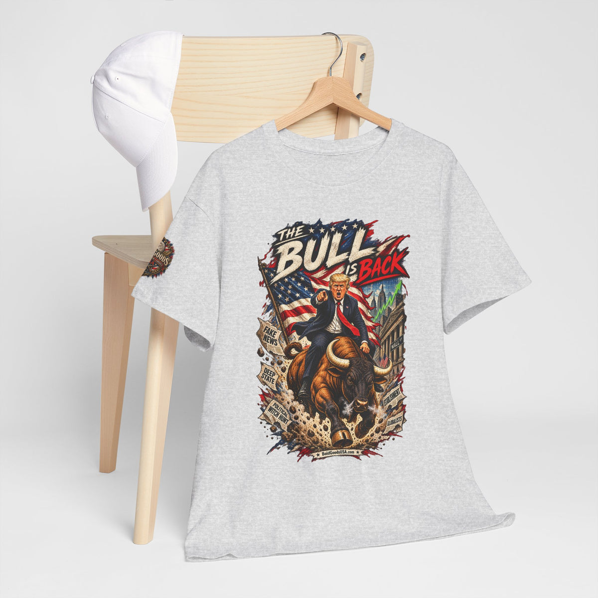 The Bull Is Back β Patriotic Graphic T-Shirt | Front Print + Sleeve Logo
