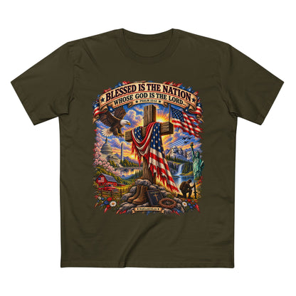 Blessed Is The Nation –  Graphic T-Shirt | Front Print