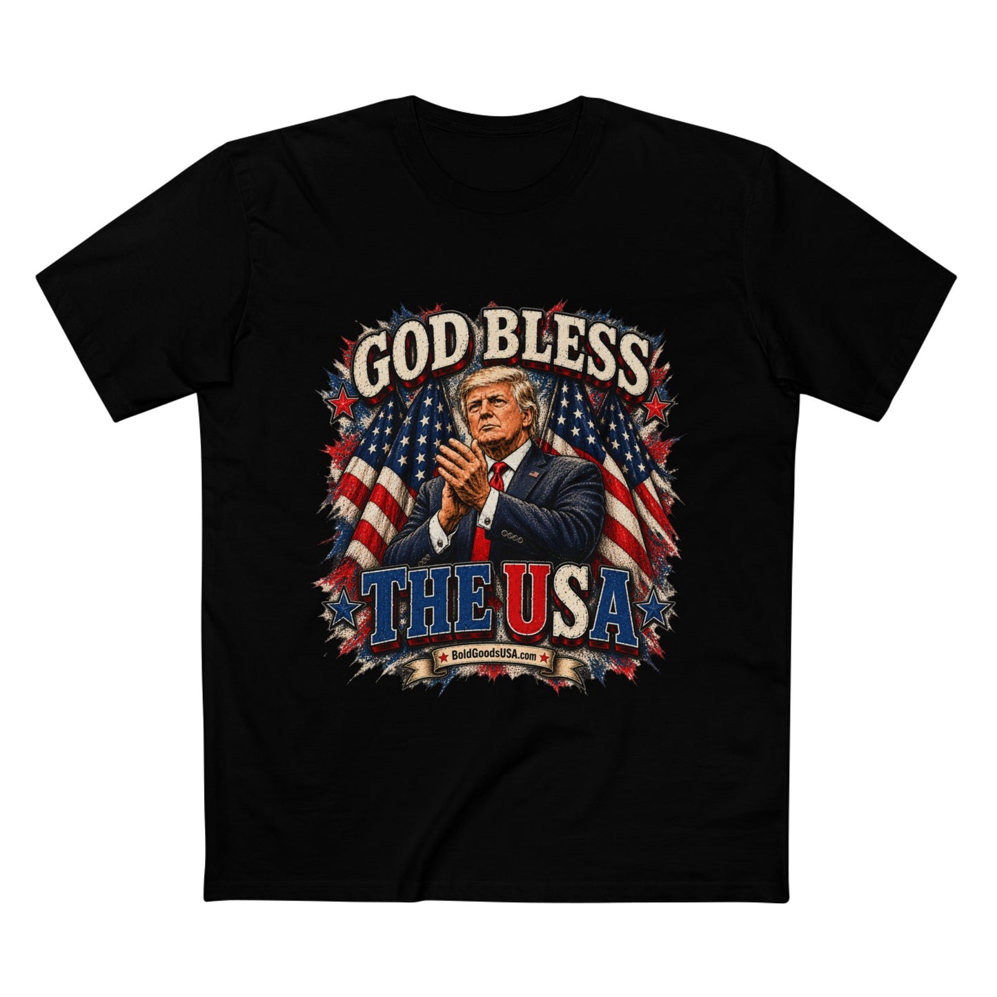 God Bless The USA – Patriotic Graphic T-Shirt | Front Print