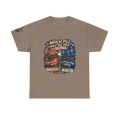 Red or Blue Pill –  Graphic T-Shirt | Front Print + Sleeve Logo
