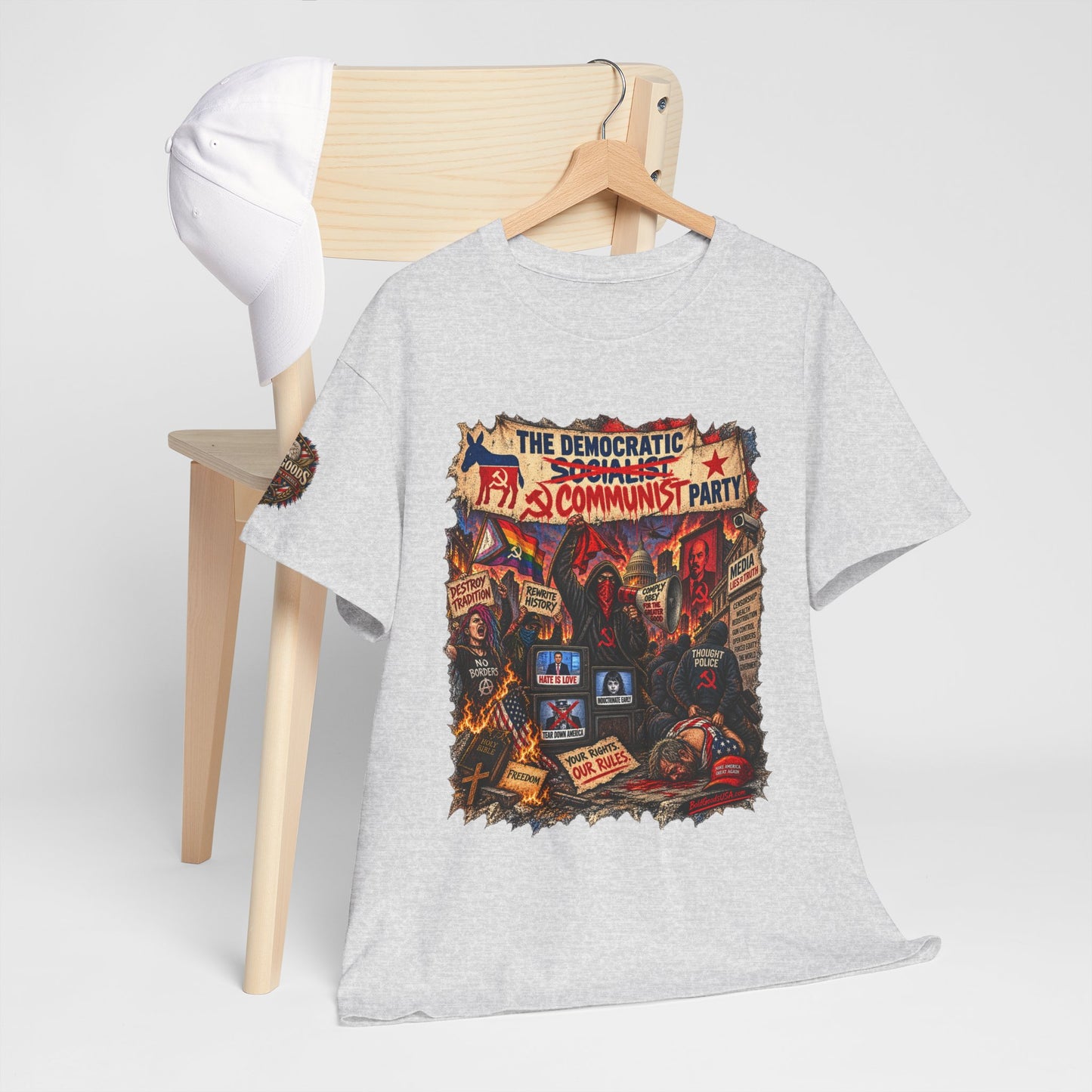 Communist Party - Front Print + Sleeve Logo T-Shirt