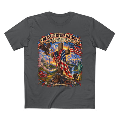 Blessed Is The Nation –  Graphic T-Shirt | Front Print