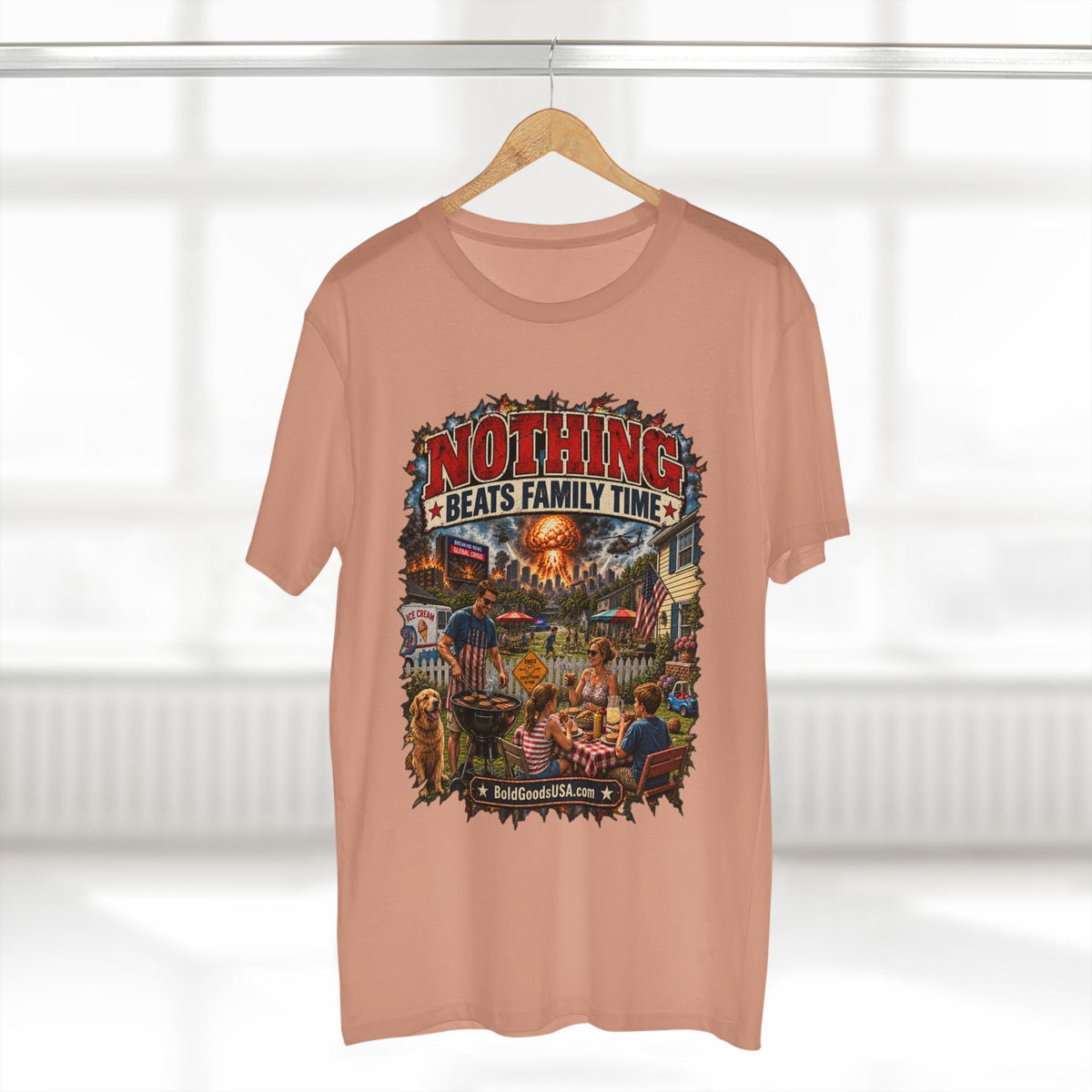 Nothing Beats Family Time – Satire Graphic T-Shirt | Front Print