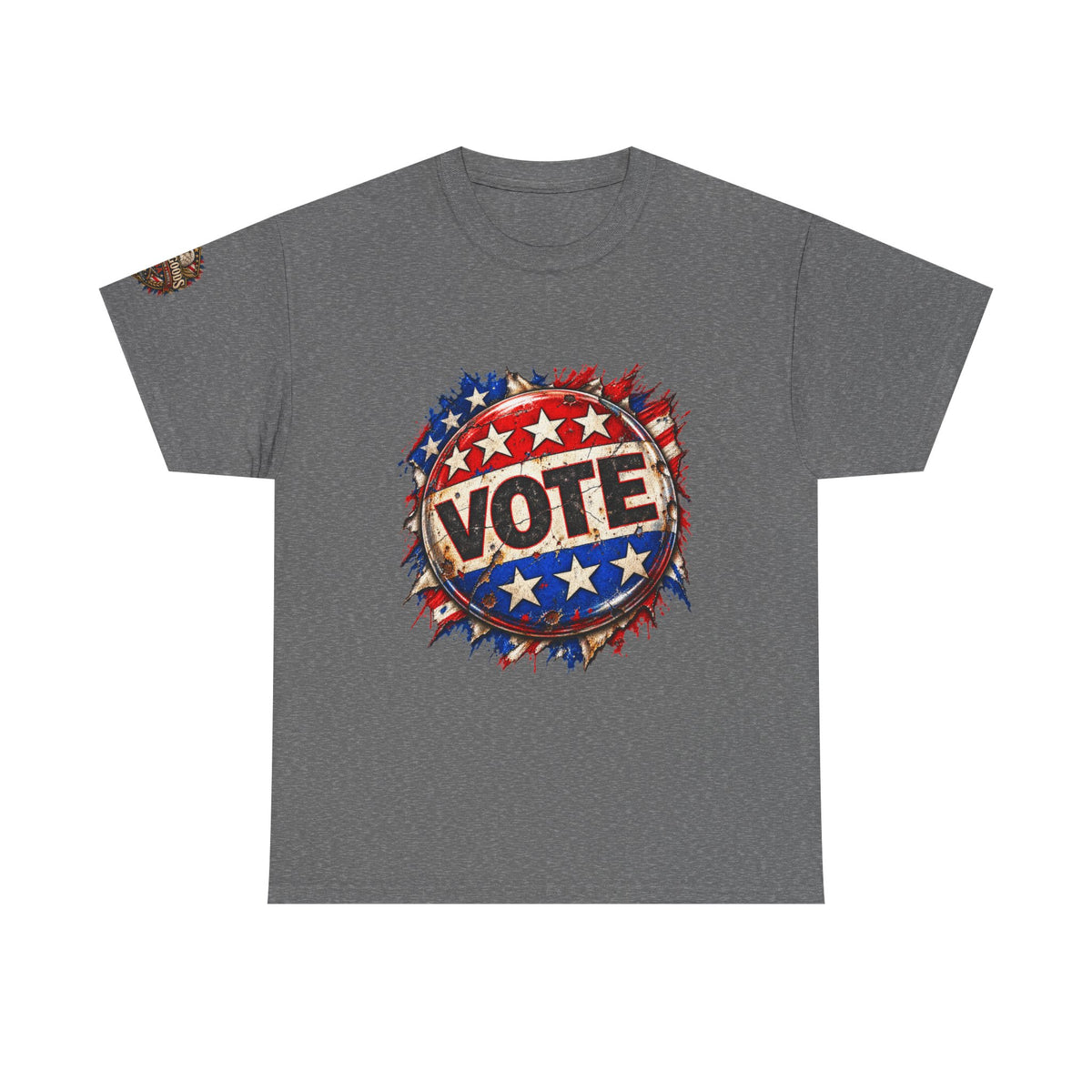 Vote Retro - Patriotic Graphic T-Shirt | Front Print + Sleeve Logo