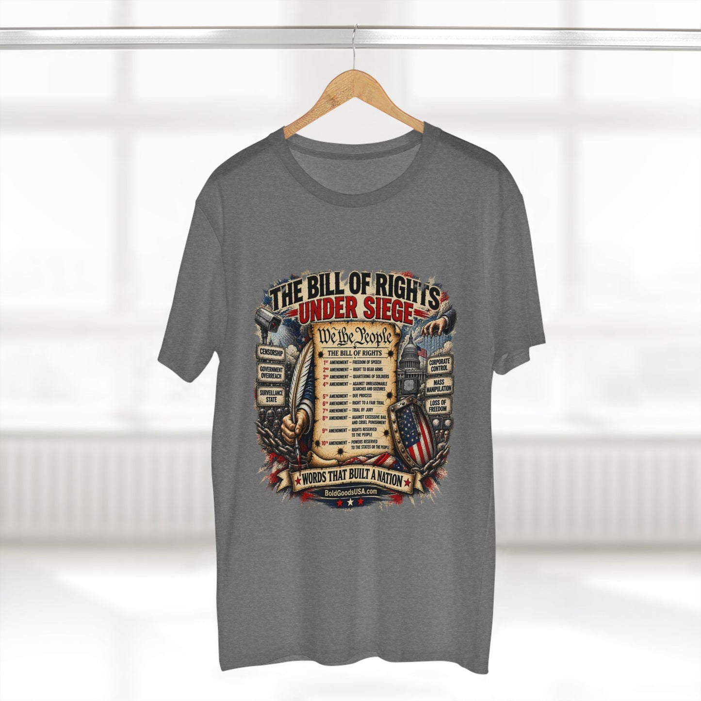 Bill of Rights – American Freedom Graphic T-Shirt | Front Print