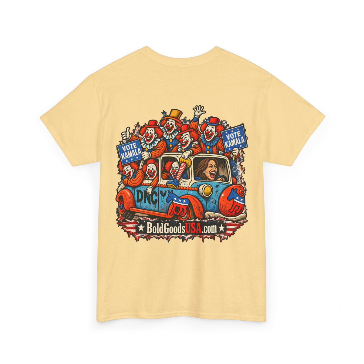Vote Kamala – Political Satire Graphic T-Shirt | Back Print + Chest Logo