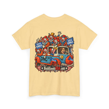 Vote Kamala – Political Satire Graphic T-Shirt | Back Print + Chest Logo