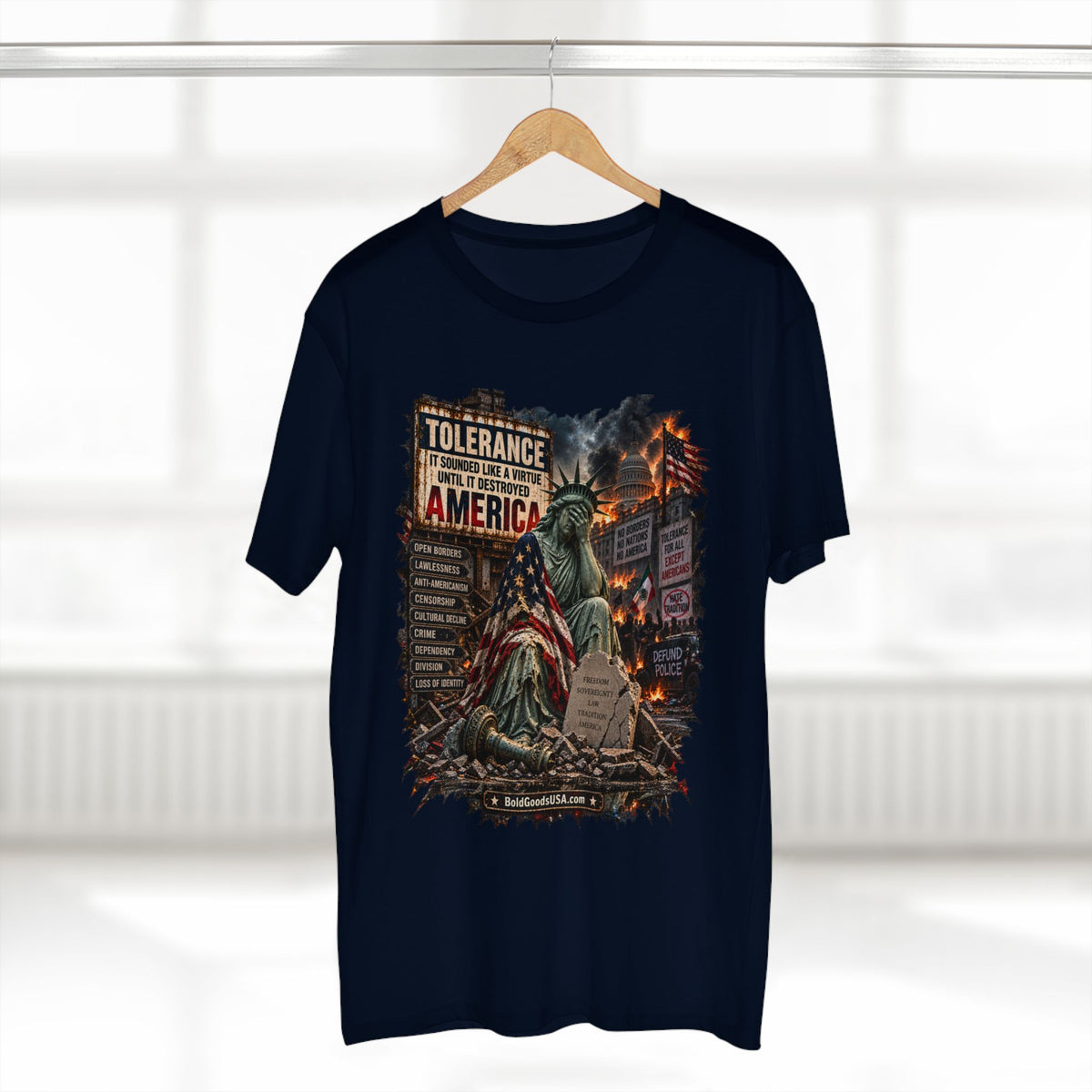 Tolerance – Political Satire Graphic T-Shirt | Front Print