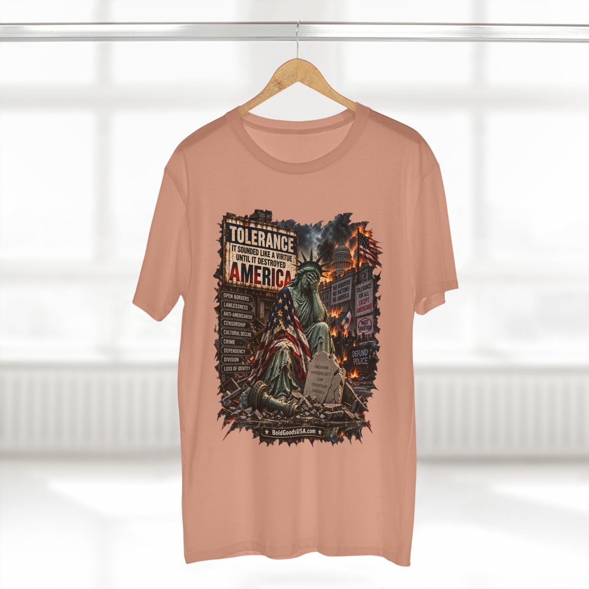 Tolerance – Political Satire Graphic T-Shirt | Front Print