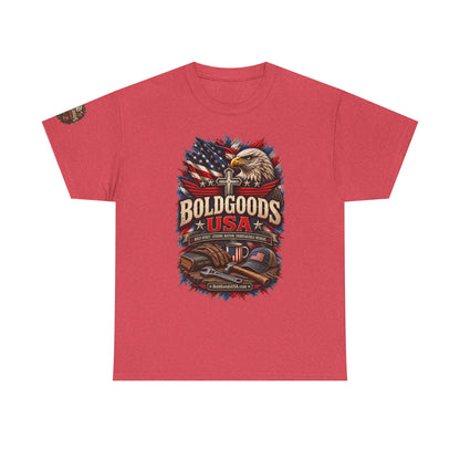 Boldgoods USA Eagle – Patriotic Graphic T-Shirt | Front Print + Sleeve Logo