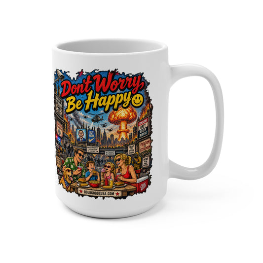 Don't Worry, Be Happy – Satirical 15oz Mug