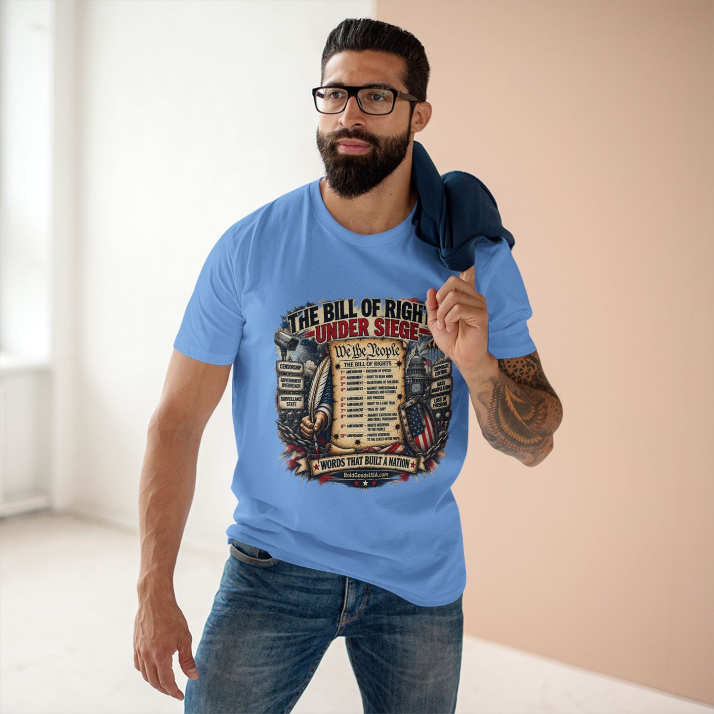Bill of Rights – American Freedom Graphic T-Shirt | Front Print