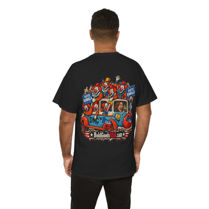 Vote Kamala – Political Satire Graphic T-Shirt | Back Print + Chest Logo