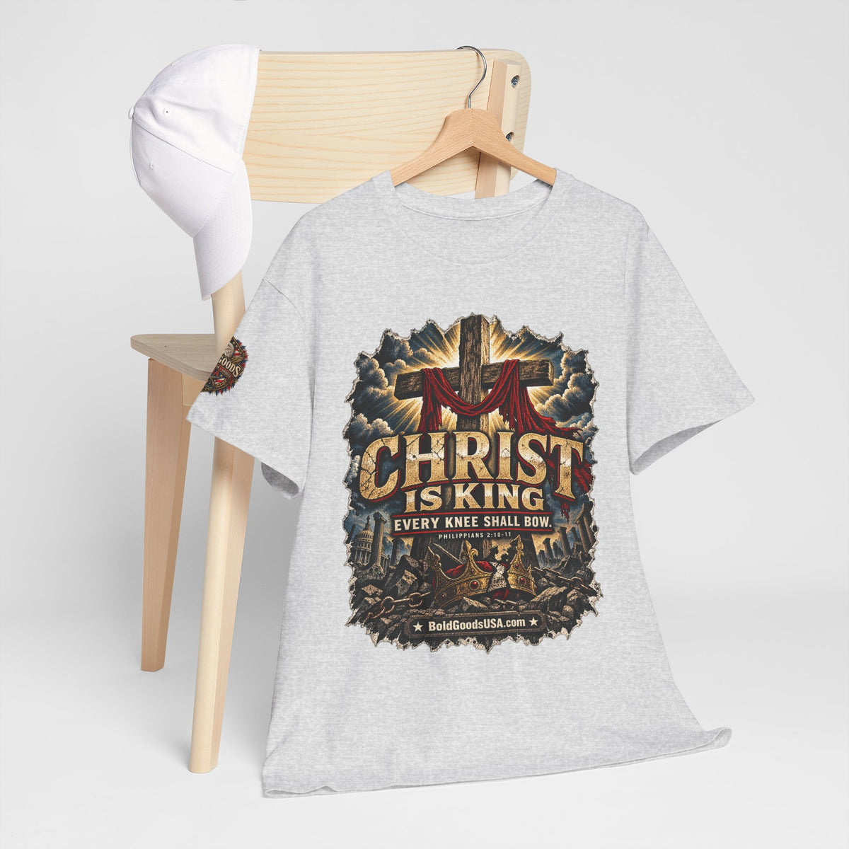 Christ is King –  Graphic T-Shirt | Front Print + Sleeve Logo