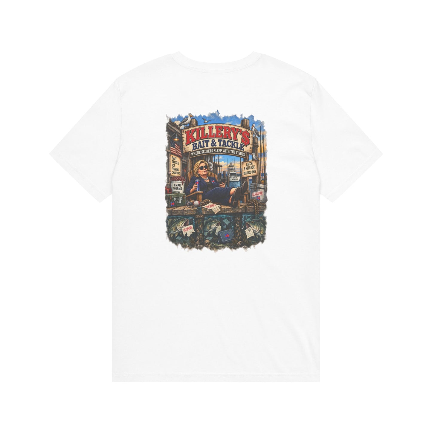 Killery Bait & Tackle – Political Satire Graphic T-Shirt | Back Print + Chest Logo