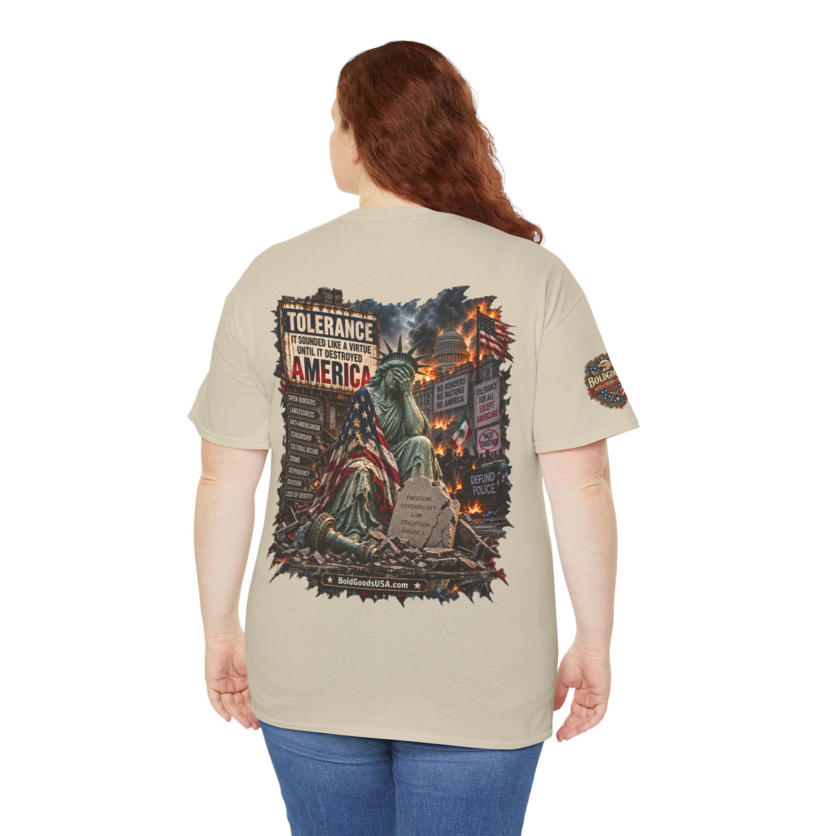 Tolerance — Graphic T-Shirt | Back Print + Sleeve Logo