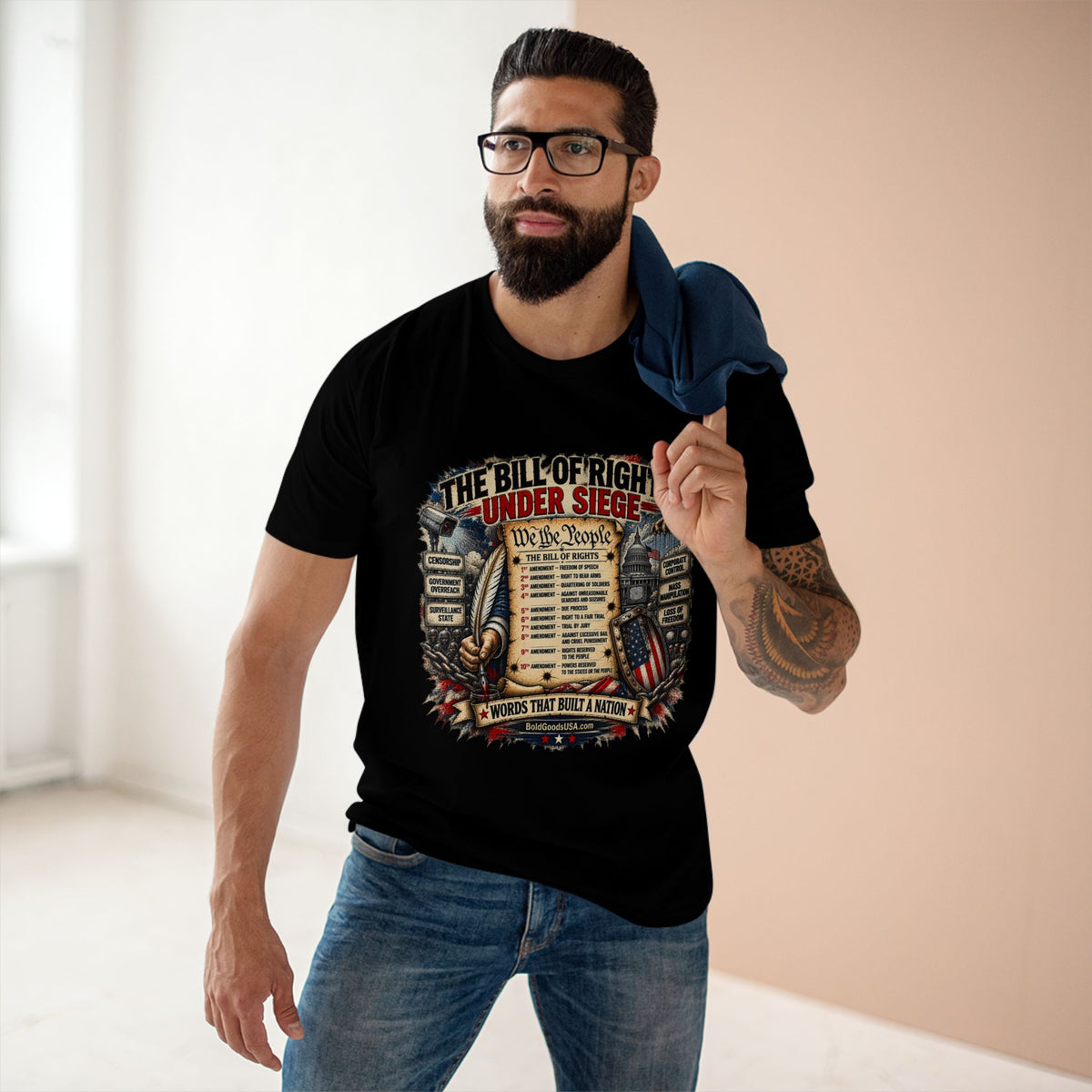 Bill of Rights – American Freedom Graphic T-Shirt | Front Print