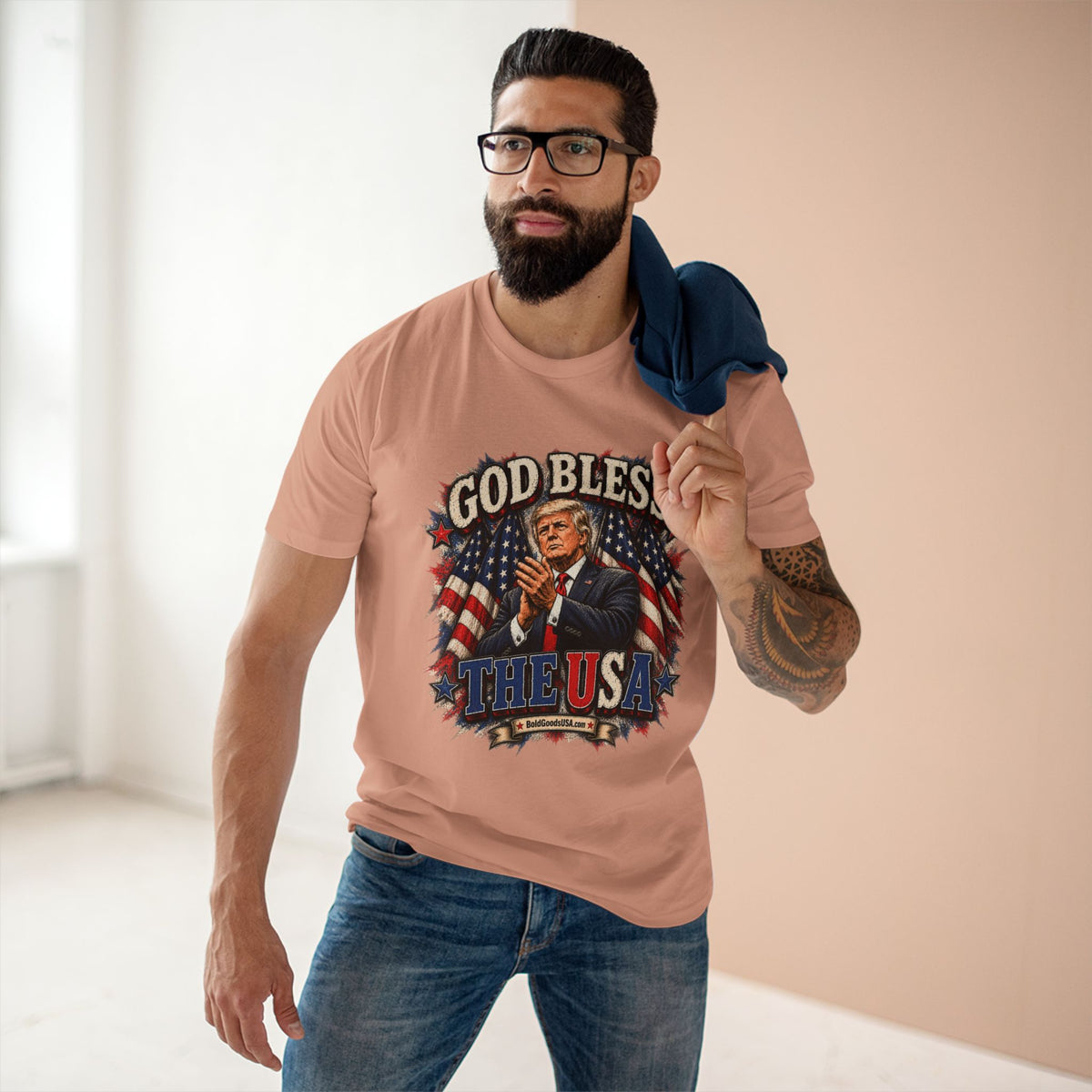God Bless The USA – Patriotic Graphic T-Shirt | Front Print
