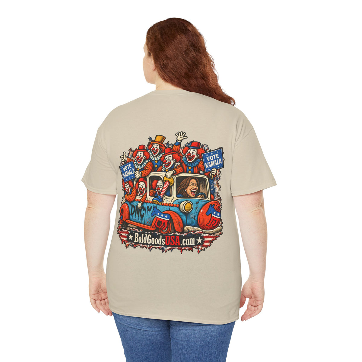 Vote Kamala – Political Satire Graphic T-Shirt | Back Print + Chest Logo