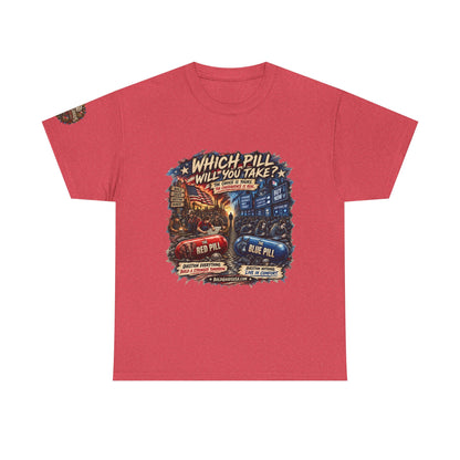 Red or Blue Pill –  Graphic T-Shirt | Front Print + Sleeve Logo