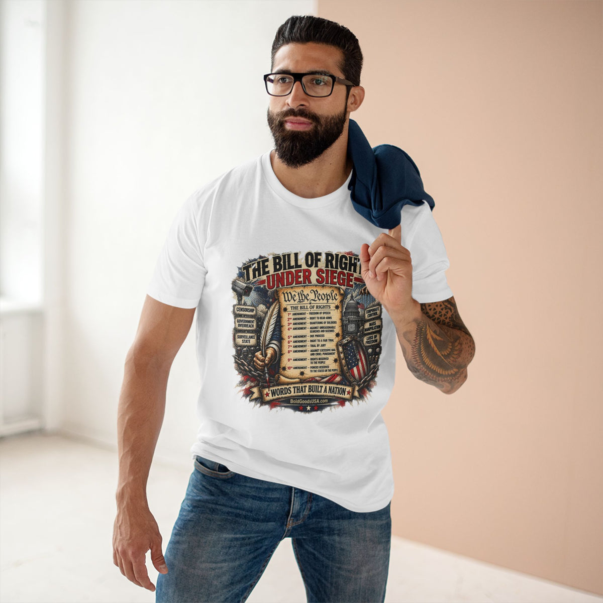 Bill of Rights – American Freedom Graphic T-Shirt | Front Print