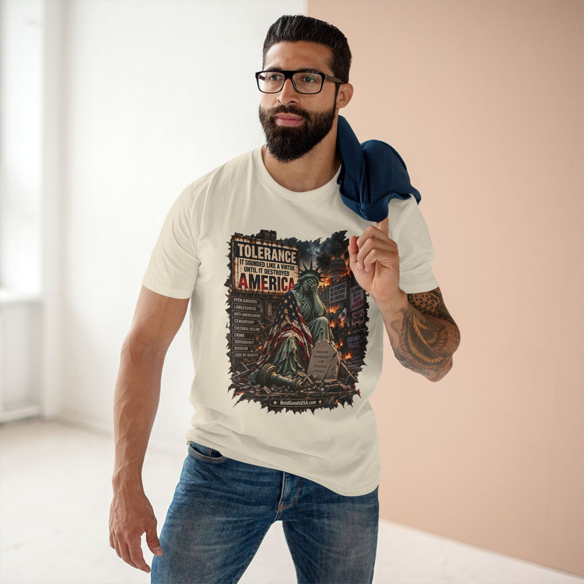 Tolerance – Political Satire Graphic T-Shirt | Front Print