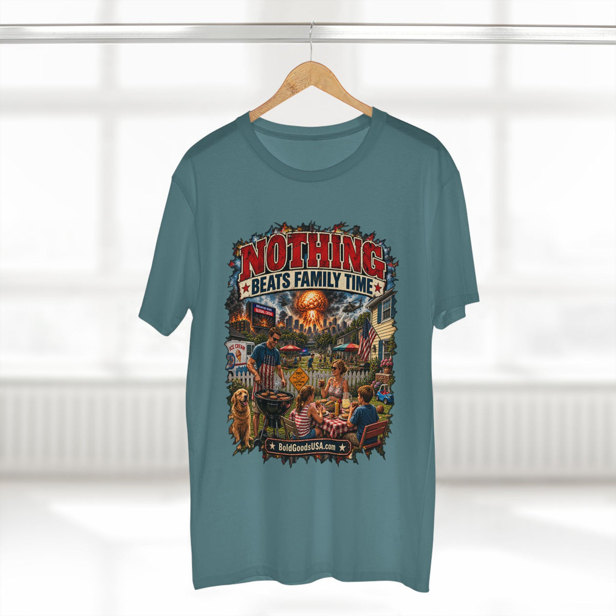 Nothing Beats Family Time – Satire Graphic T-Shirt | Front Print