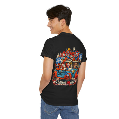 Vote Kamala – Political Satire Graphic T-Shirt | Back Print + Chest Logo