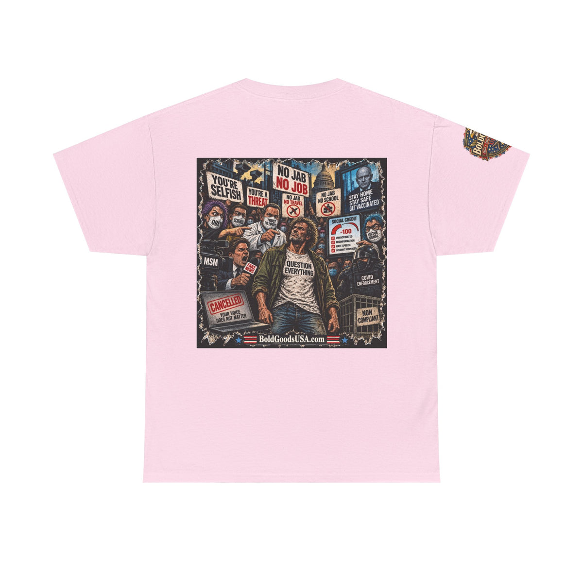 Trust the Science - Graphic T-Shirt | Back Print + Sleeve Logo