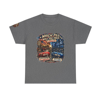 Red or Blue Pill –  Graphic T-Shirt | Front Print + Sleeve Logo