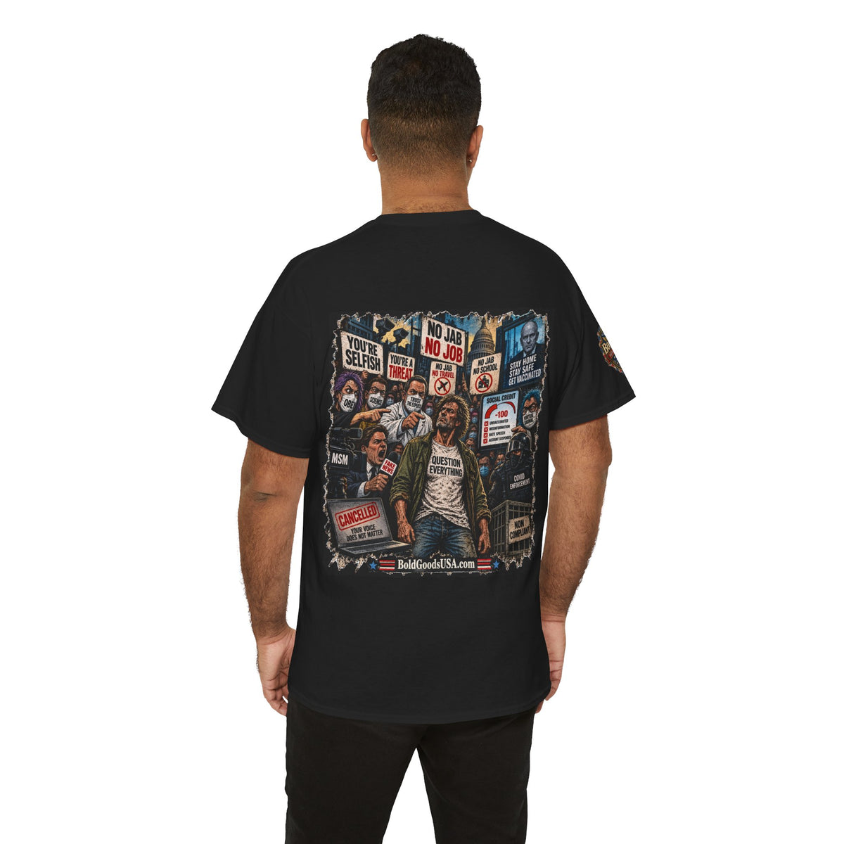 Trust the Science - Graphic T-Shirt | Back Print + Sleeve Logo