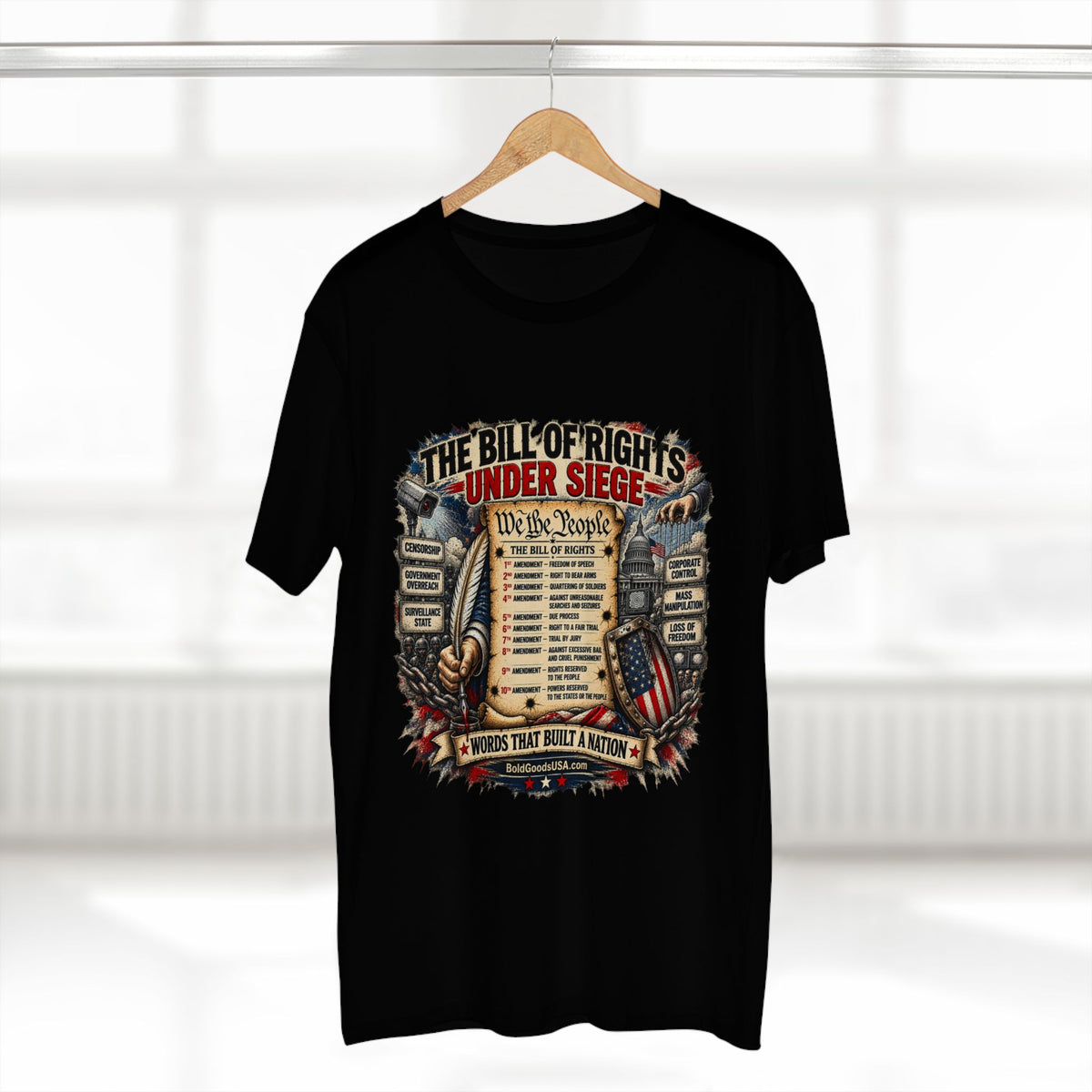 Bill of Rights – American Freedom Graphic T-Shirt | Front Print