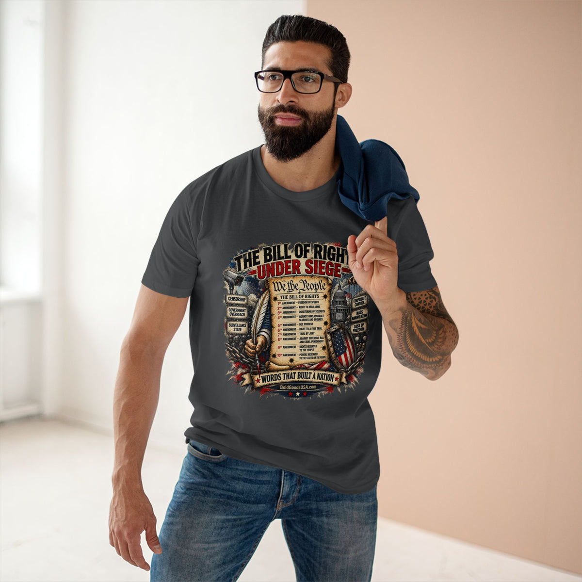 Bill of Rights – American Freedom Graphic T-Shirt | Front Print