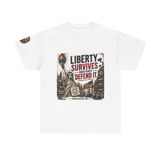Freedom Isn't Free - Front Print + Sleeve Logo T-Shirt