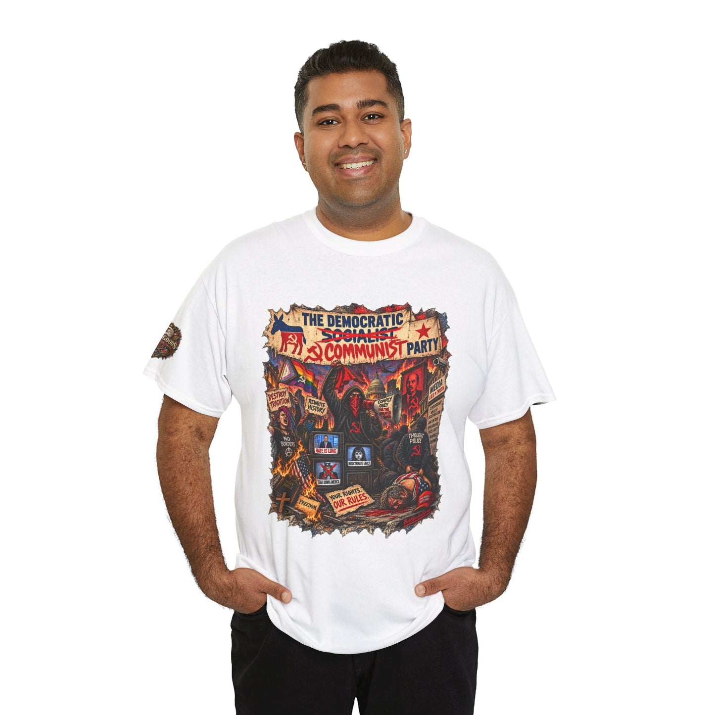 Communist Party - Front Print + Sleeve Logo T-Shirt