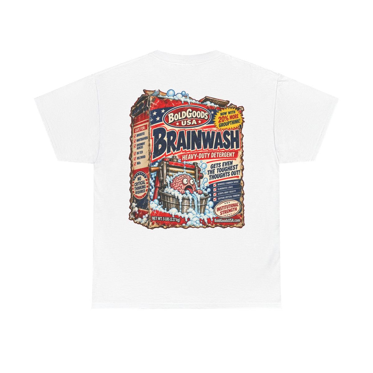BG Brainwash – Political Satire T-Shirt | Back Print + Chest Logo