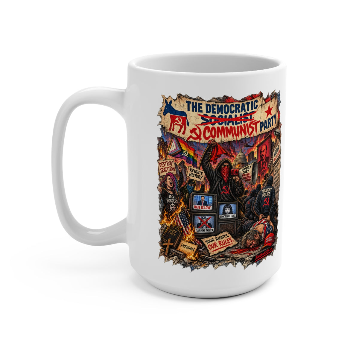 The Democratic Socialist/Communist Party – Political Satire 15oz Mug