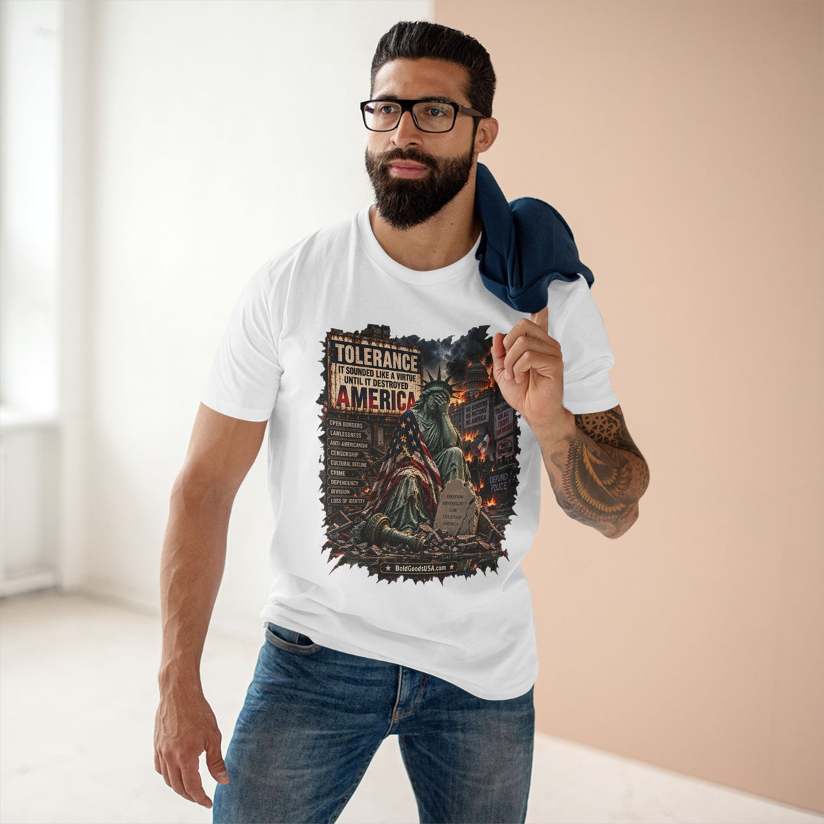 Tolerance – Political Satire Graphic T-Shirt | Front Print