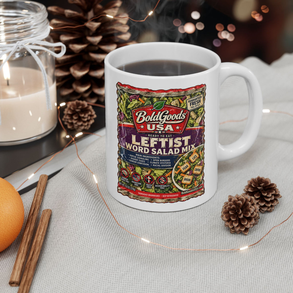 Leftist Word Salad – Political Satire  11 oz / 15 oz Mug