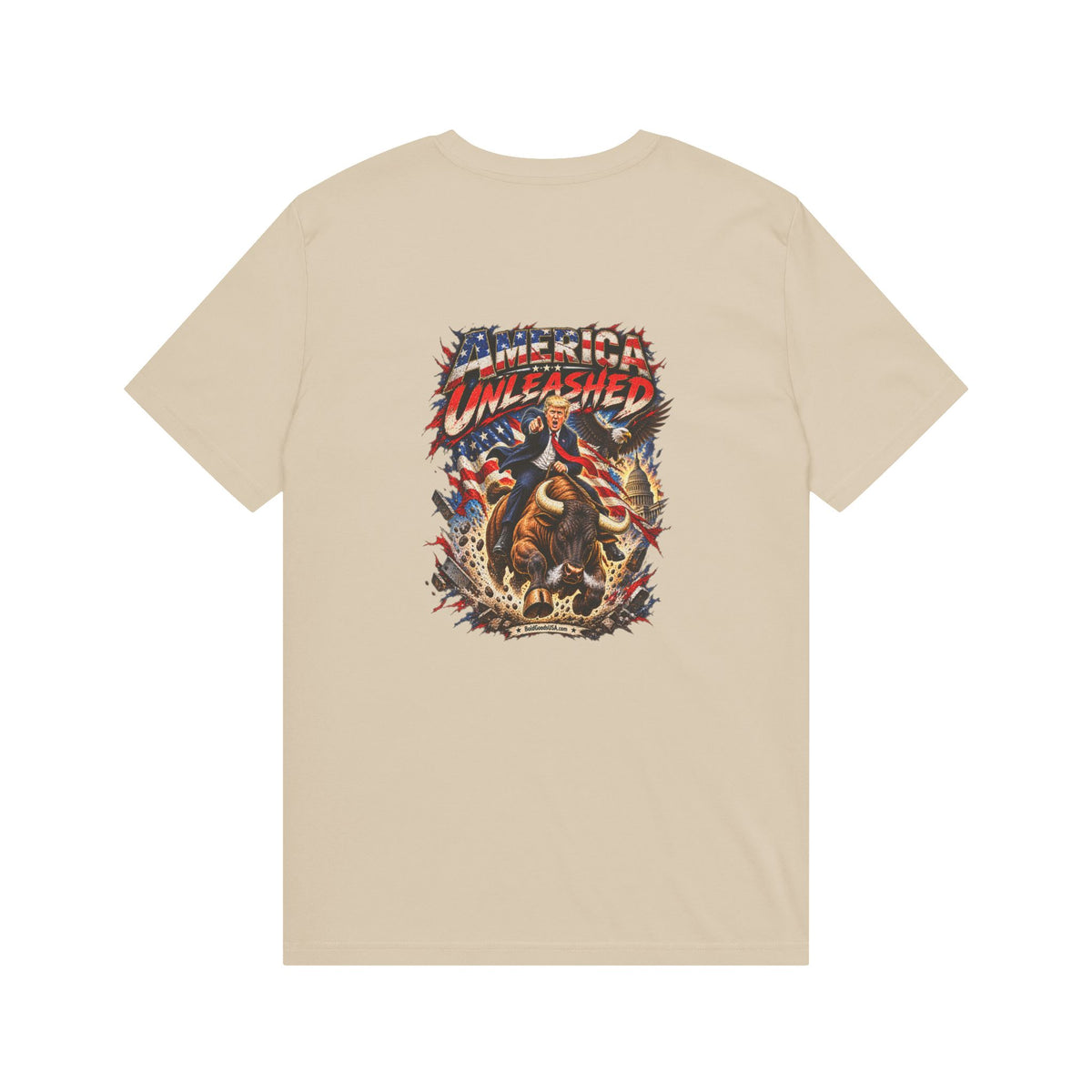 America Unleashed – Patriotic Graphic T-Shirt | Back Print + Chest Logo