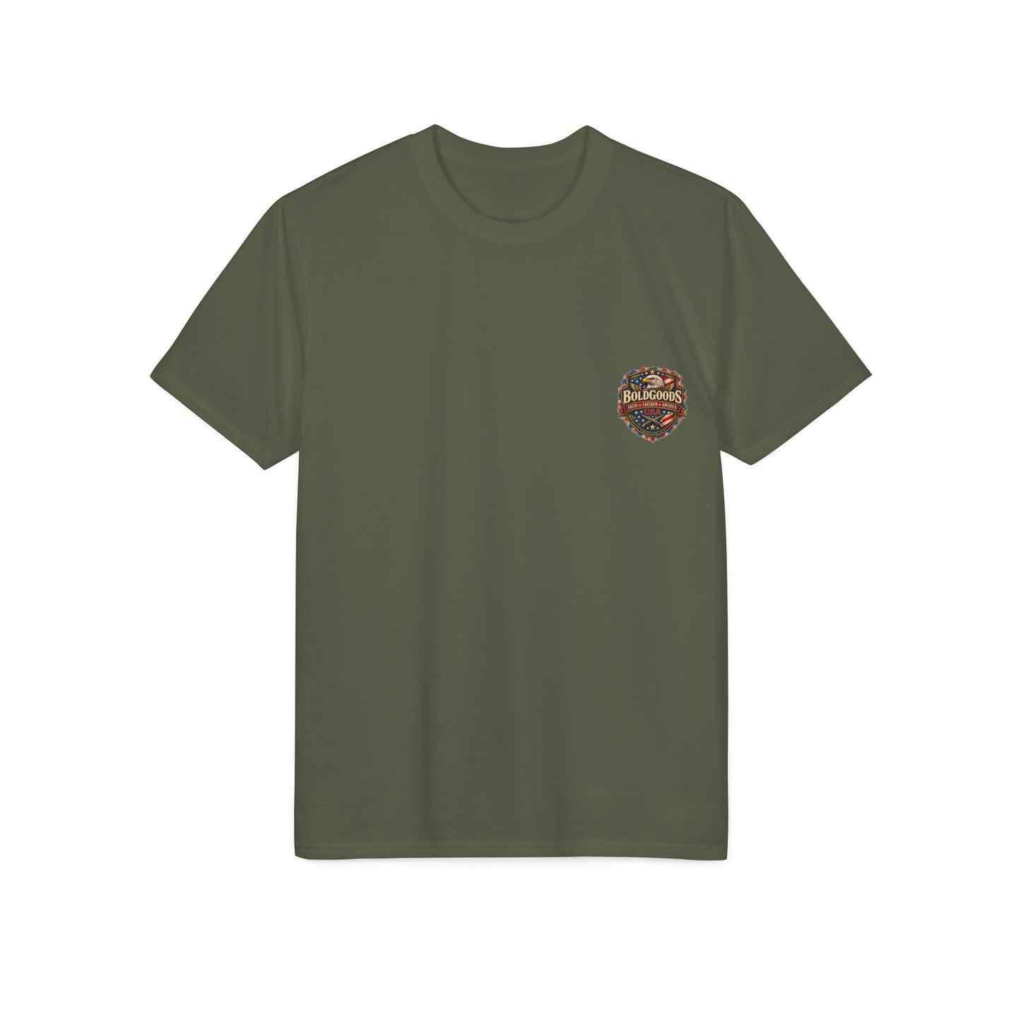Liberty Survives When Defended – Patriotic Freedom Graphic T-Shirt | Back Print + Sleeve Logo