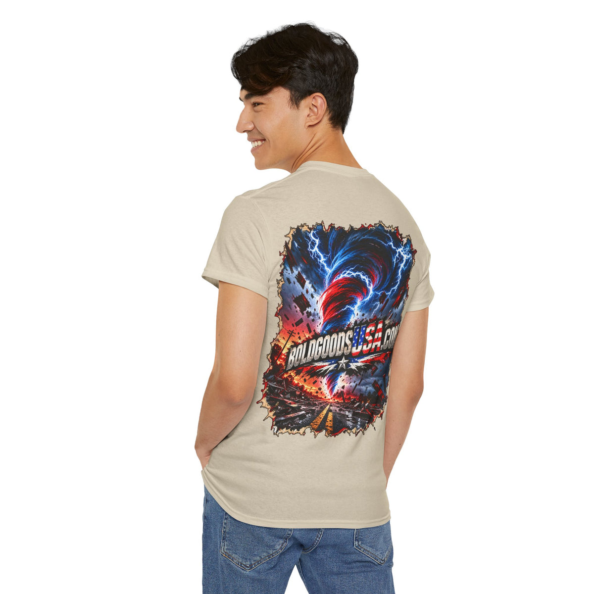 BoldGoodsUSA Twister– Patriotic T-Shirt | Back Print + Chest Logo