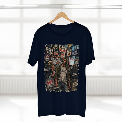 Question Everything – Political Satire Graphic T-Shirt | Front Print