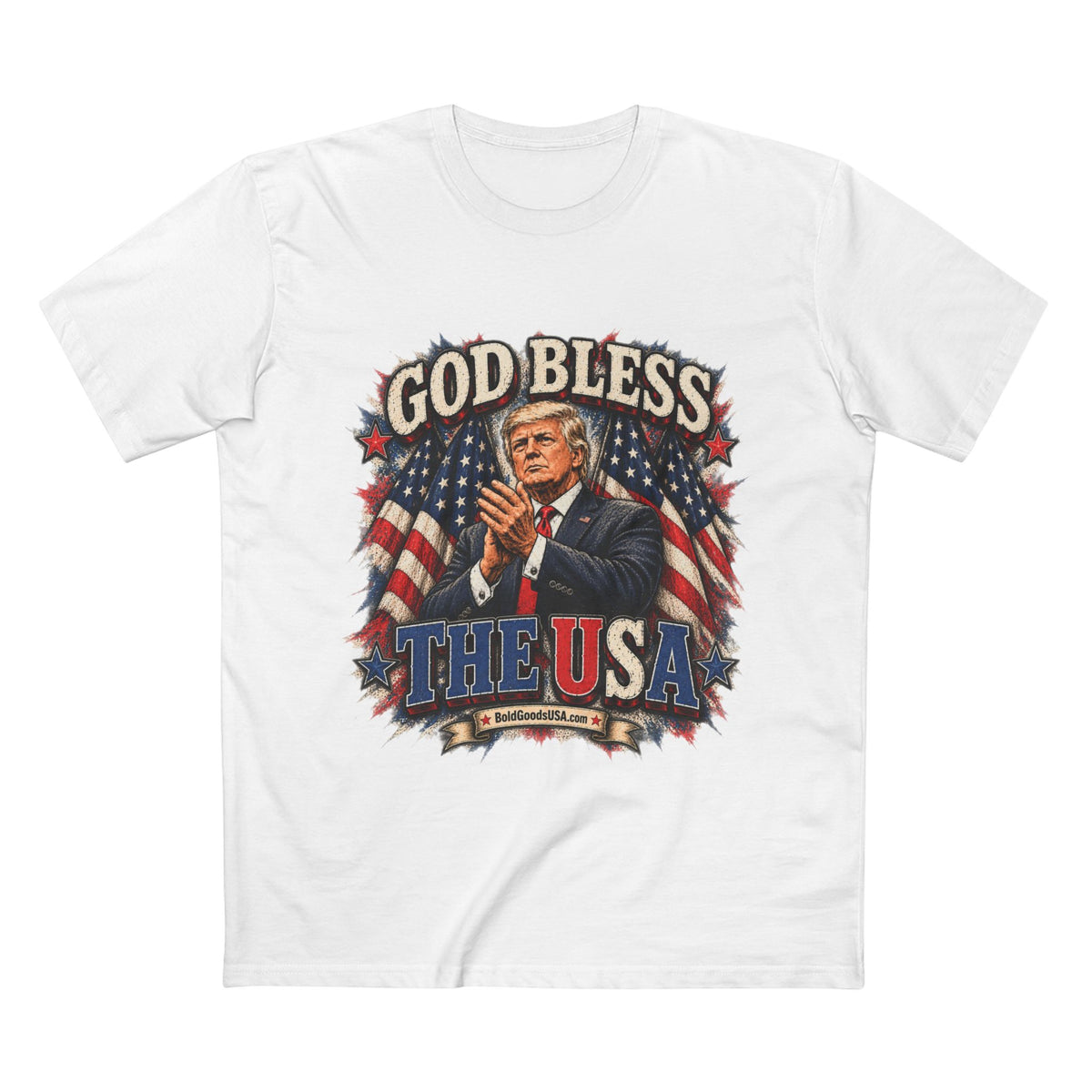 God Bless The USA – Patriotic Graphic T-Shirt | Front Print