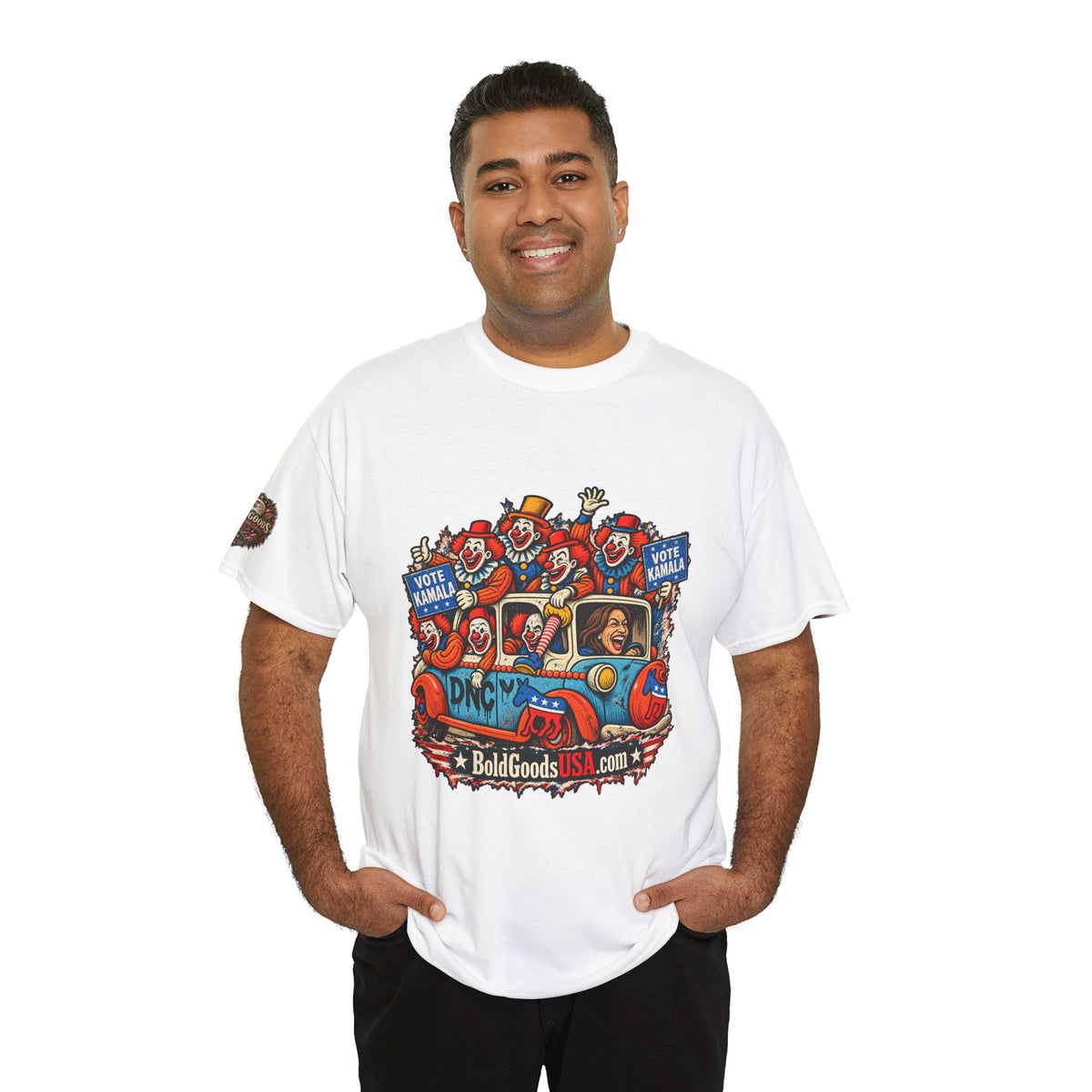 Vote Kamala Graphic T-Shirt | Front Print + Sleeve Logo