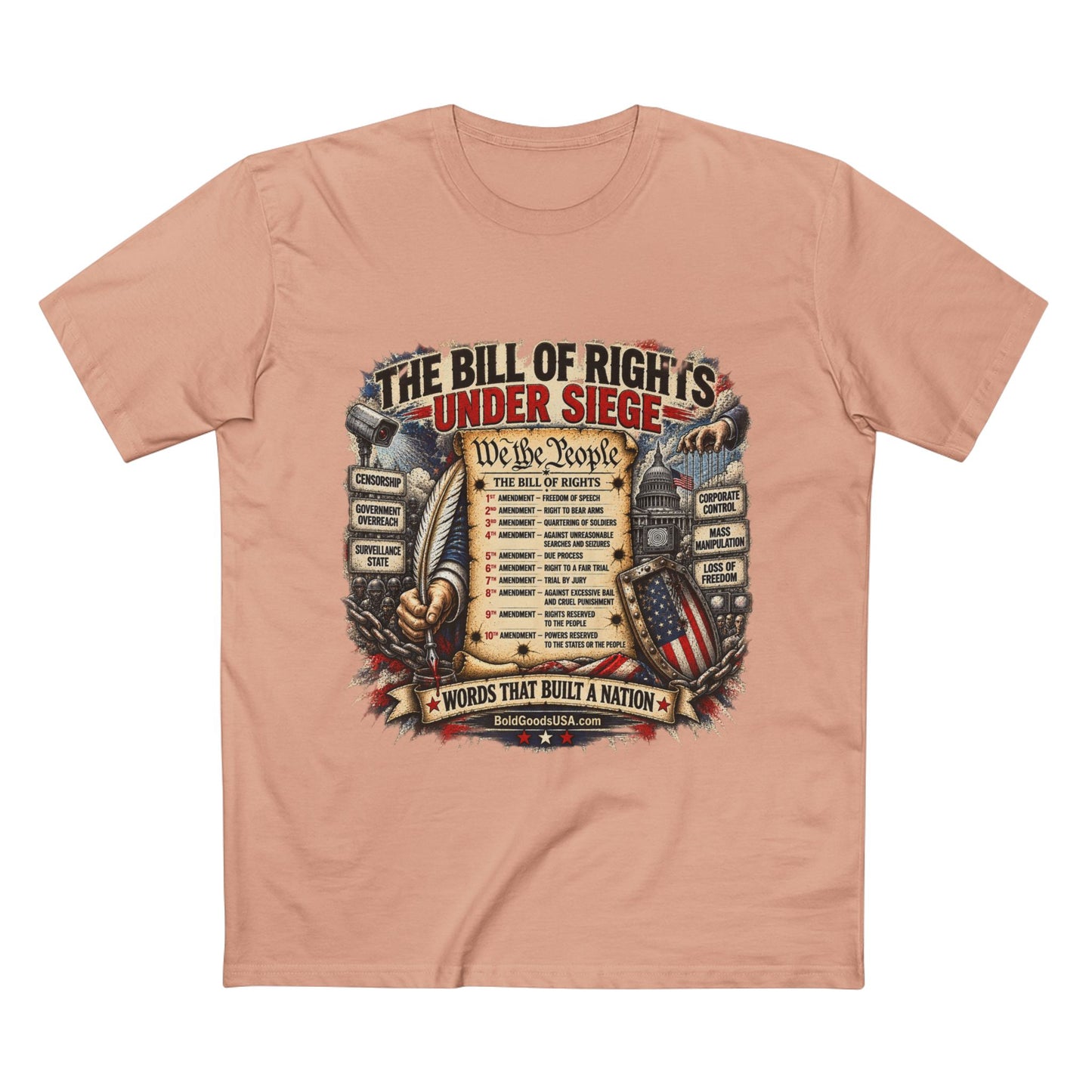 Bill of Rights – American Freedom Graphic T-Shirt | Front Print