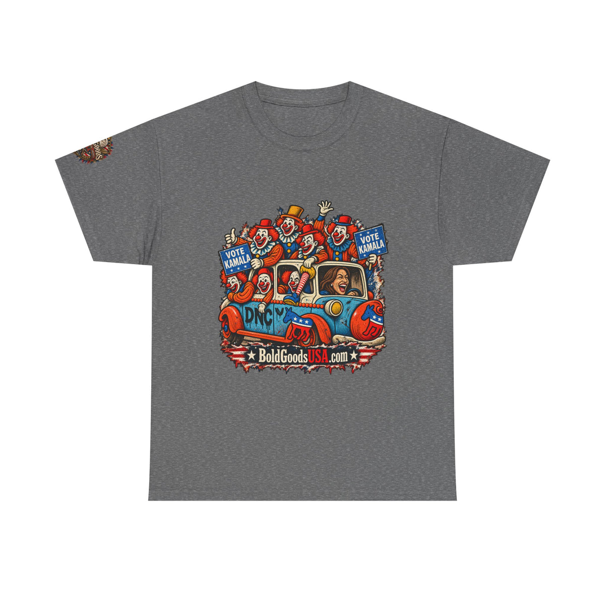 Vote Kamala Graphic T-Shirt | Front Print + Sleeve Logo