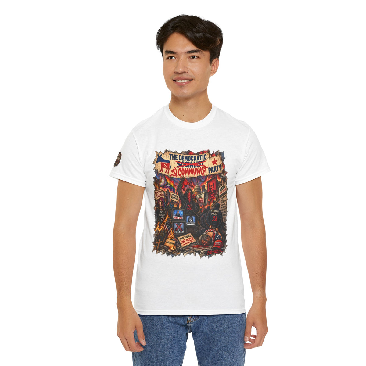 Communist Party - Front Print + Sleeve Logo T-Shirt