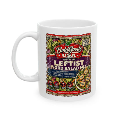Leftist Word Salad – Political Satire  11 oz / 15 oz Mug