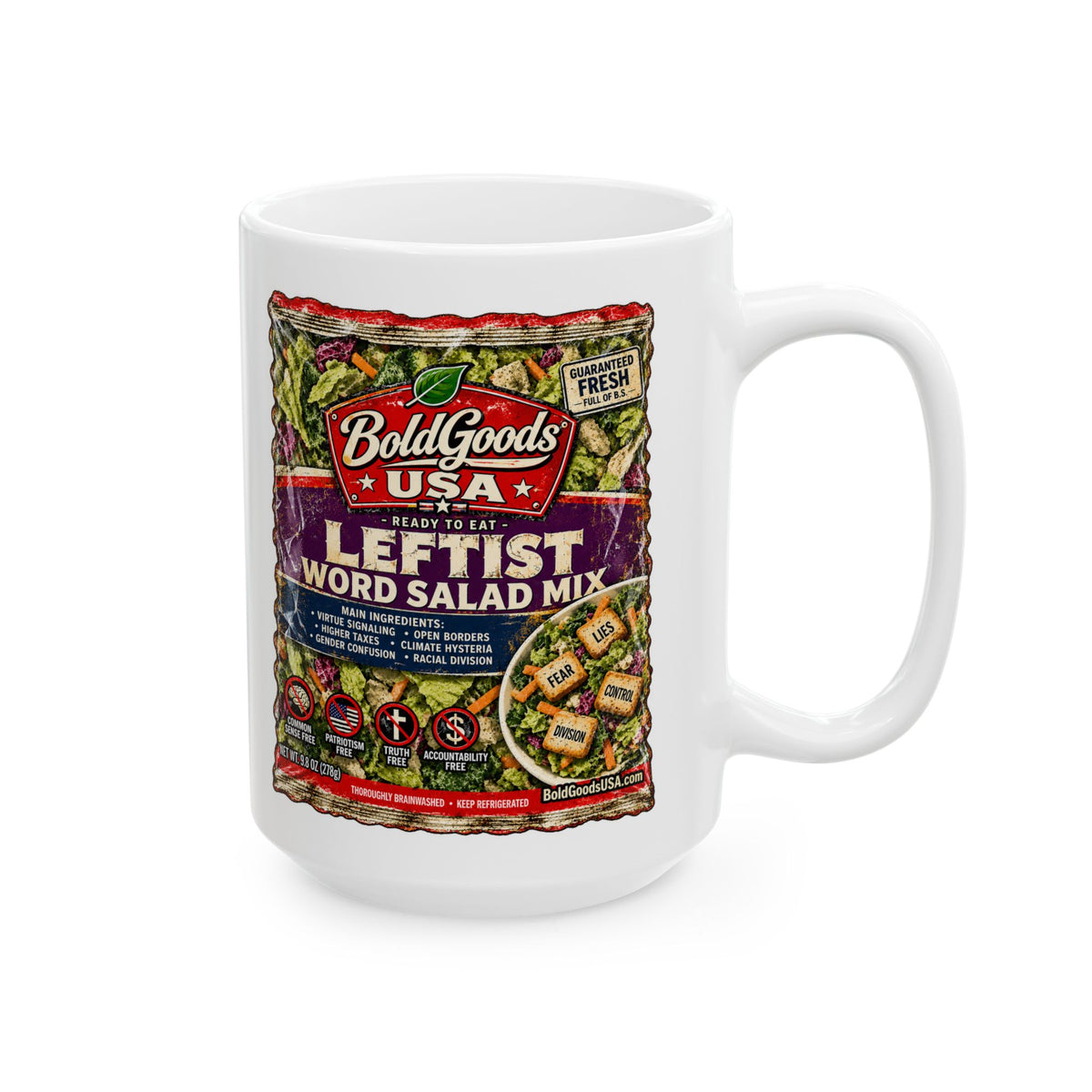 Leftist Word Salad – Political Satire  11 oz / 15 oz Mug